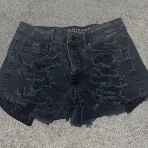Ripped black American Eagle shorts